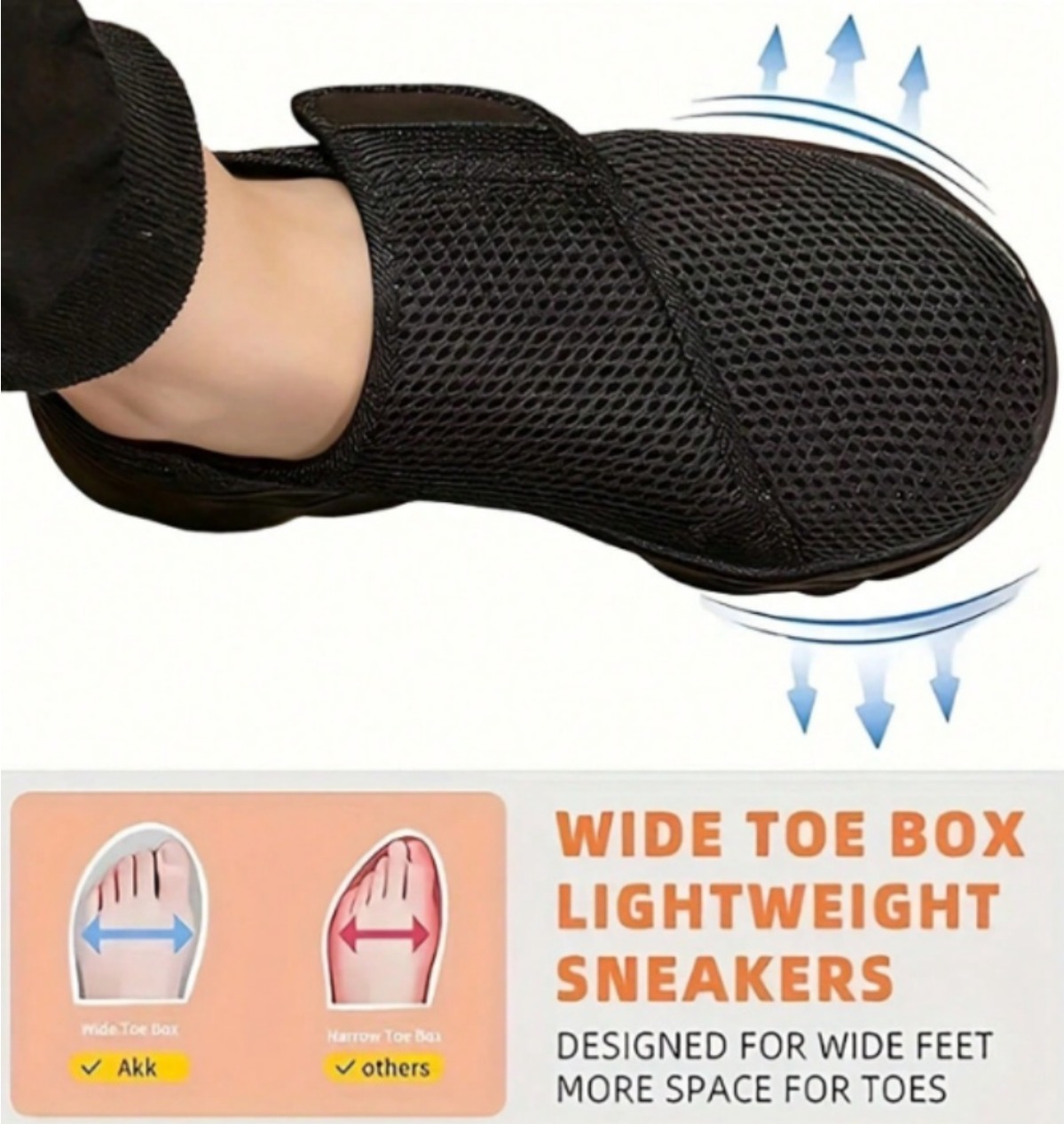 Men'S Shoes With Velcro - Sepatu Jalan Pria Baru Berbahan Jaring