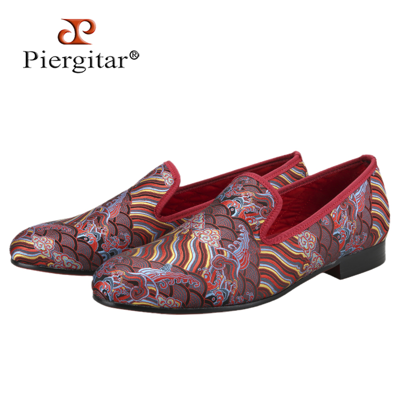 Men Shoes On Cloud - Piergitar Sepatu Pria Sutra Jacquard Pola