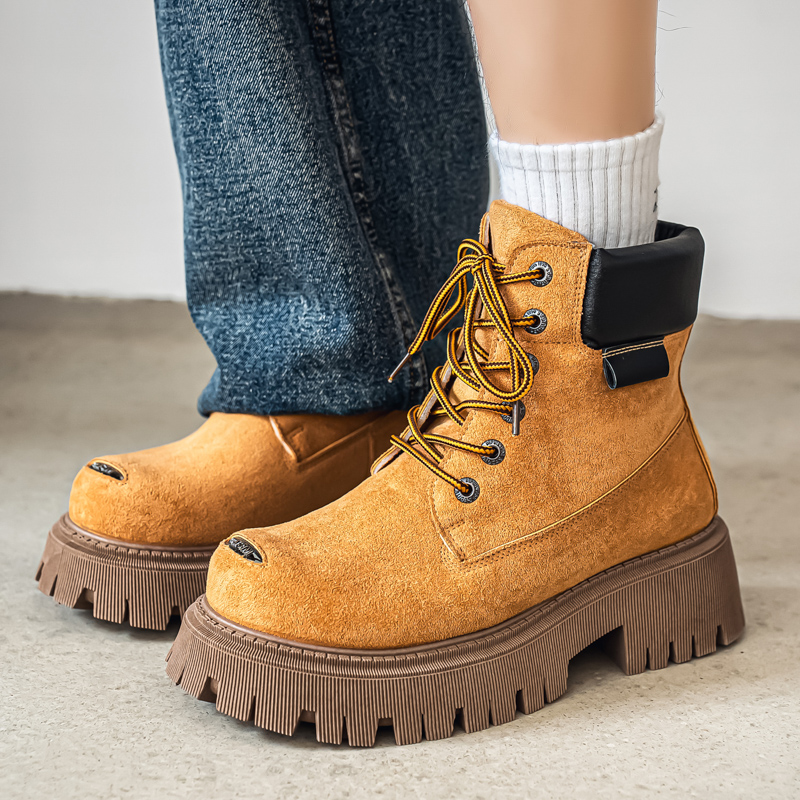 Men'S Shoes No Laces - Sepatu Bot Tinggi Klasik Kulit Outdoor