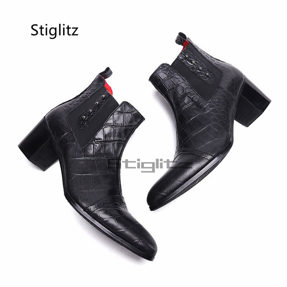 Men Shoes Size 11 - Sepatu Bot Chelsea Hak Tinggi Retro