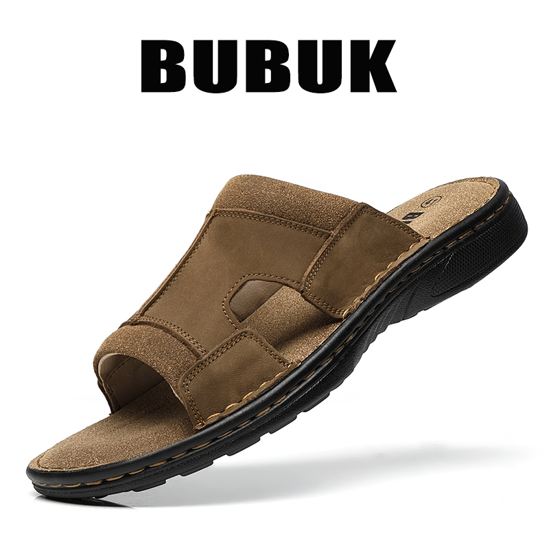 Men'S Shoes With Velcro - Sandal Kulit Pria Bubuk untuk Luar
