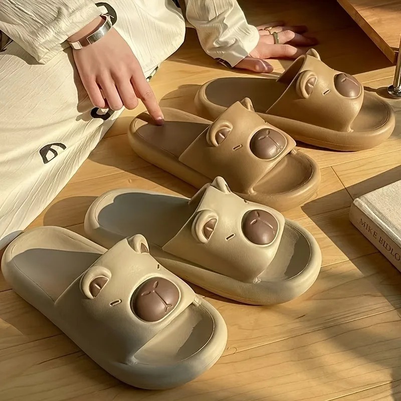 Men Shoes On Cloud - Sandal Seluncur Capybara Pria Wanita Lucu