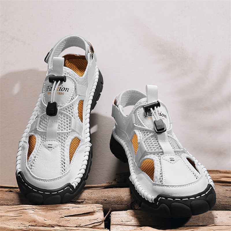 Men'S Shoes With Velcro - Sandal Pria Buatan Tangan dengan Cetakan