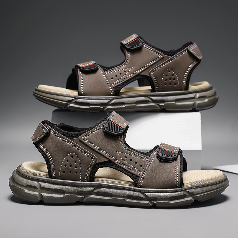 Men'S Shoes With Velcro - Sandal luar ruangan musim panas pria,