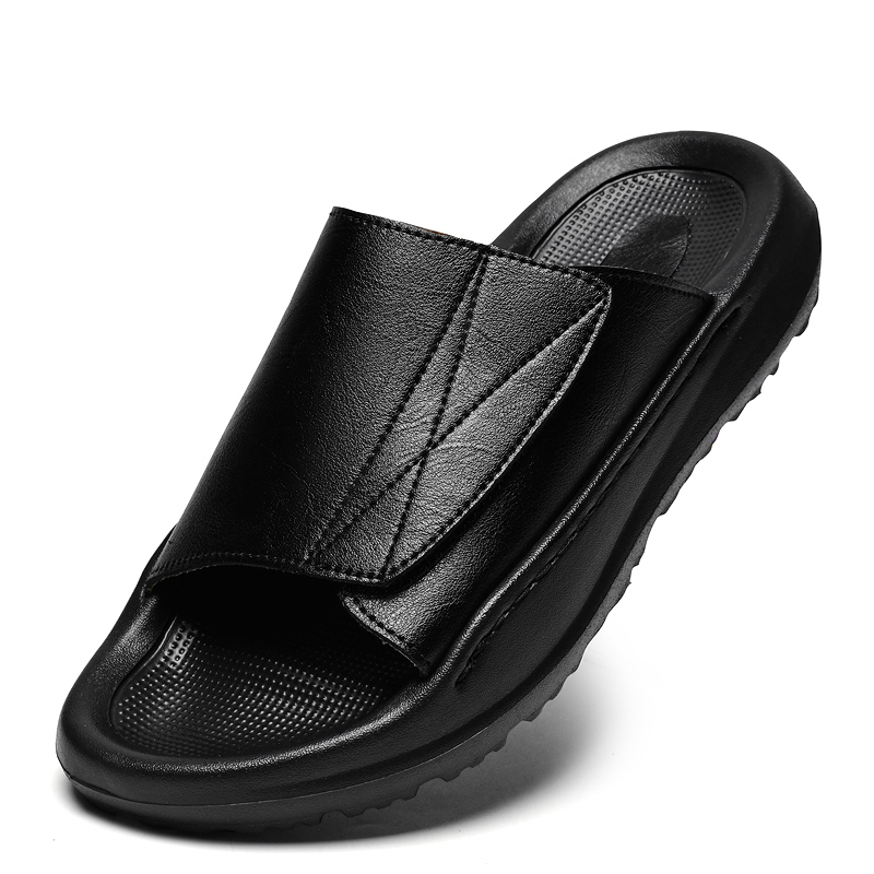 Sandal Kulit Pria Model Selop  - Men'S Shoes With Velcro ulasan dan harga