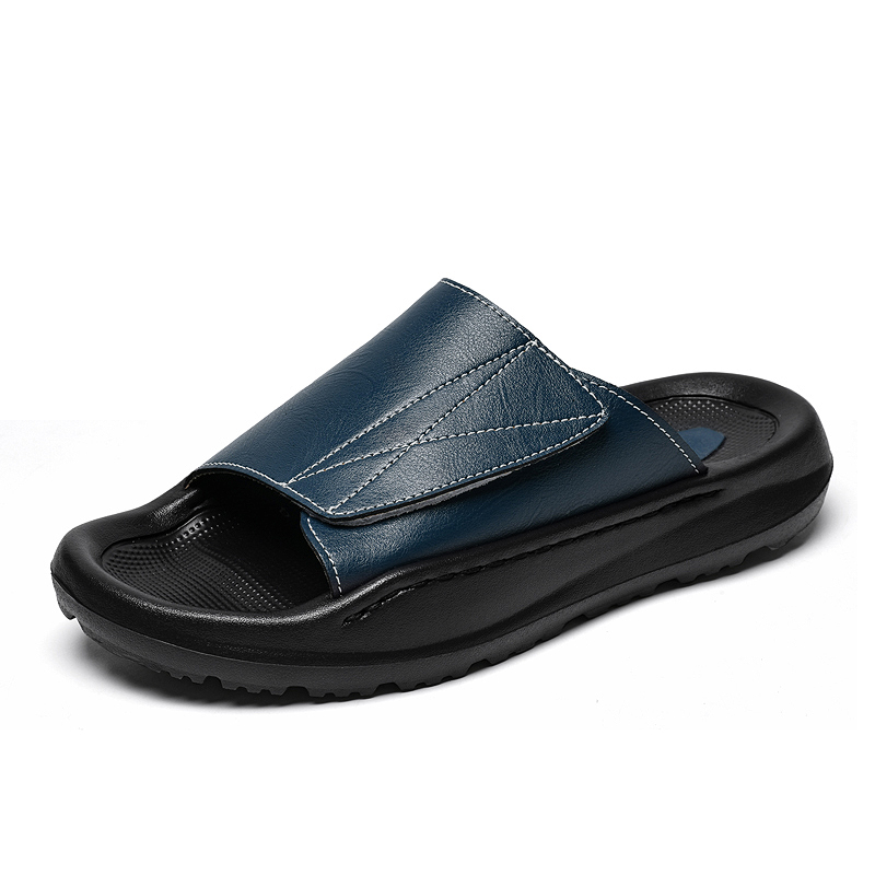 Sandal Kulit Pria Model Selop  - Men'S Shoes With Velcro ulasan dan harga