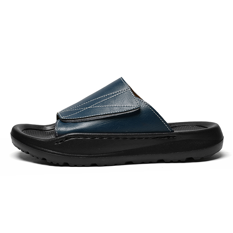 Sandal Kulit Pria Model Selop  - Men'S Shoes With Velcro ulasan dan harga