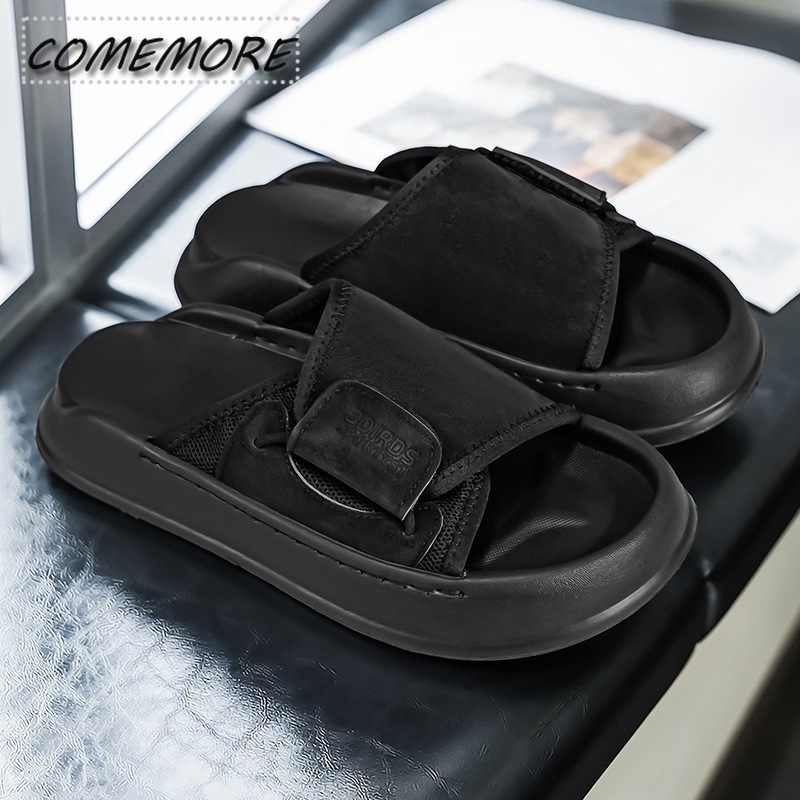 Comemore Sandal Pria Sol Tebal - Men'S Shoes With Velcro ulasan dan harga