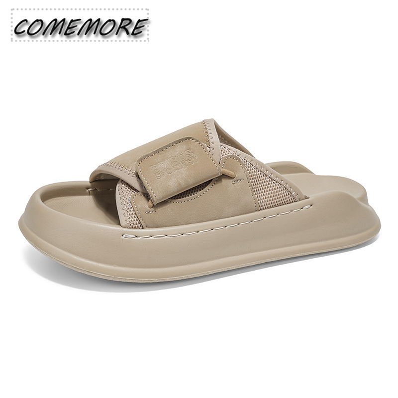 Comemore Sandal Pria Sol Tebal - Men'S Shoes With Velcro ulasan dan harga
