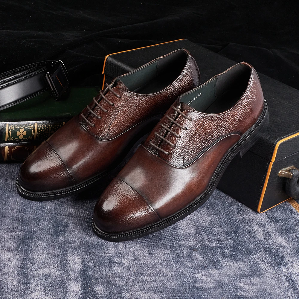 Sepatu Oxford Kulit Sapi Asli  - Men Shoes Size 11 ulasan dan harga