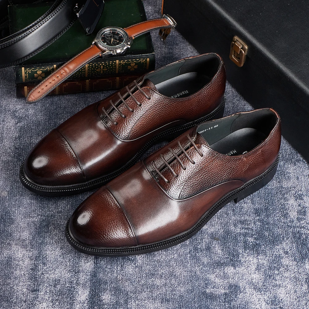 Sepatu Oxford Kulit Sapi Asli  - Men Shoes Size 11 ulasan dan harga