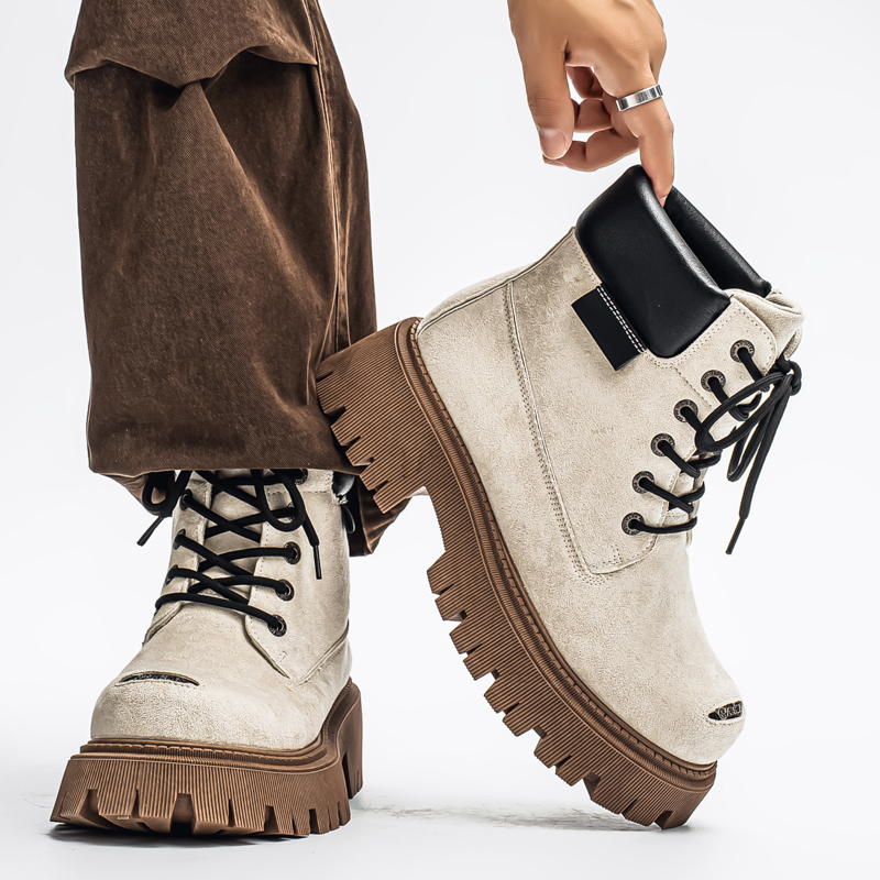Sepatu Bot Tinggi Klasik Kulit - Men'S Shoes No Laces ulasan dan harga