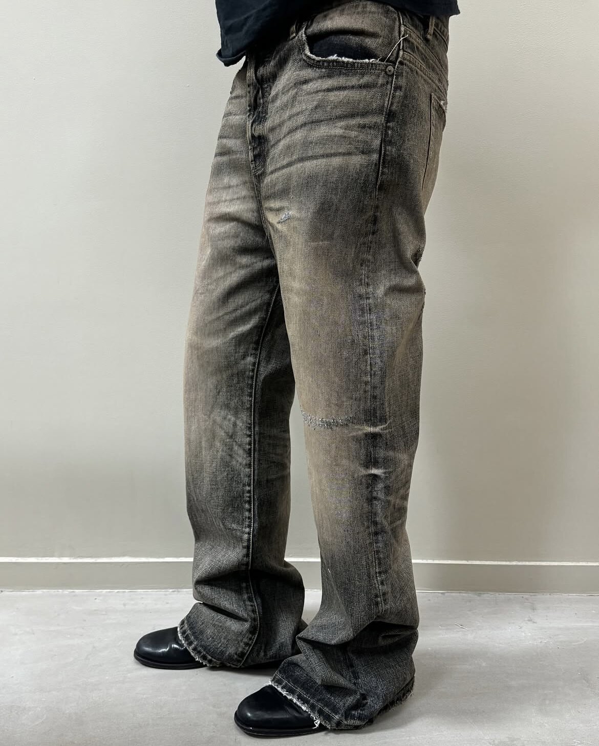 Jeans baggy bootcut dengan efe - Men Shoes Jeans ulasan dan harga