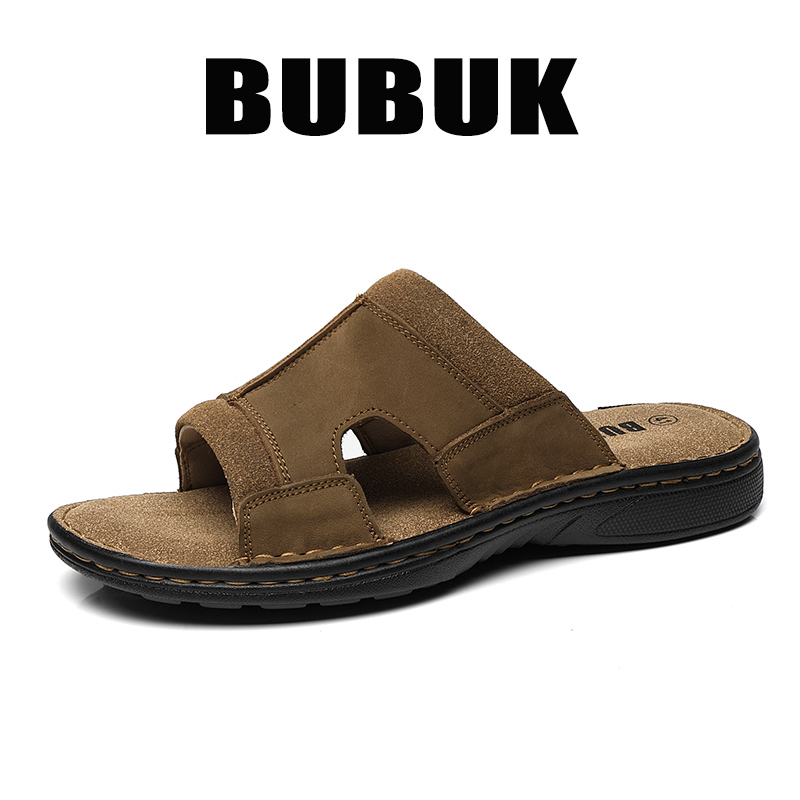 Sandal Kulit Pria Bubuk untuk  - Men'S Shoes With Velcro ulasan dan harga