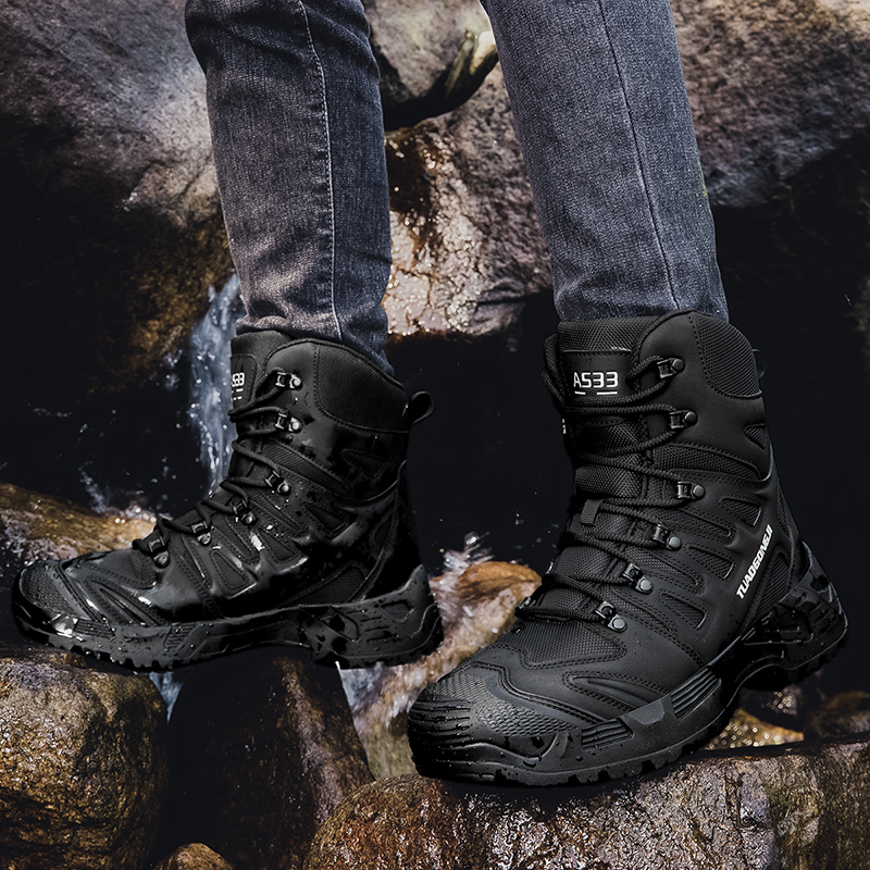 Sepatu Hiking Taktis Luar Ruan - Men'S Shoes No Laces ulasan dan harga